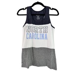 UNC University of North Carolina Blue 64 Racerback Tank Womens Small White Sport